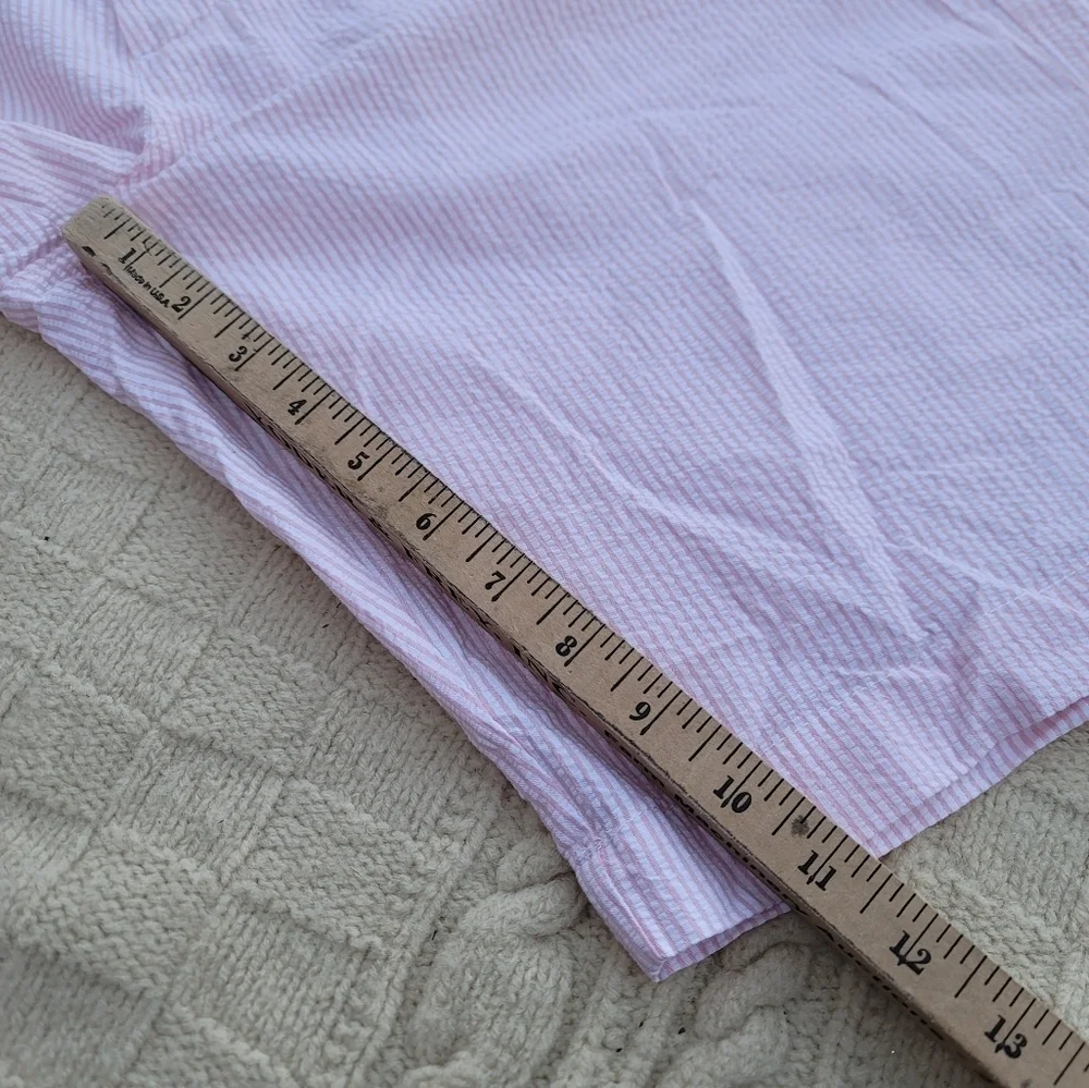 NWT J Crew Rivington Seersucker Striped Cotton Chino Short size 35W Pink White